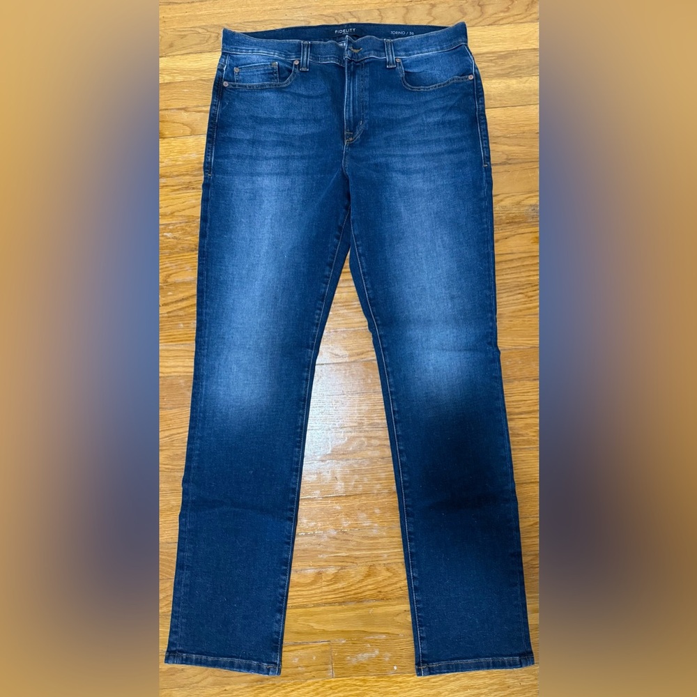 Fidelity Men's Deep Blue Slim-fit Jeans 36x34